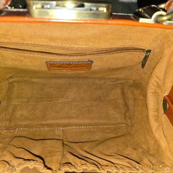 Patricia Nash Watercolor Butterfly Italian Leather Gracchi Satchel - Bag only - Picture 9 of 9